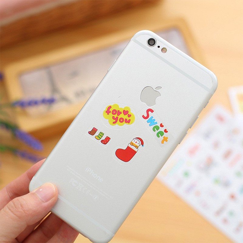 Bộ 6 tờ Sticker Hàn Quốc Xinh Xắn