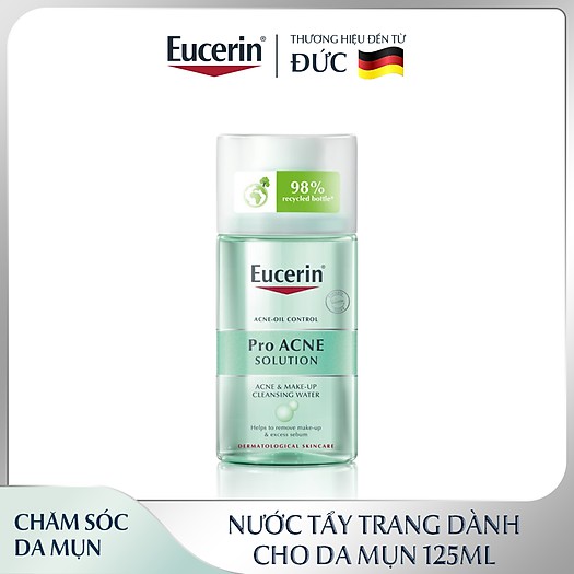 Nước Tẩy Trang Eucerin Dành Cho Da Nhờn Mụn  Pro ACNE Solution Acne &amp; Make Up Cleansing Water 125ml