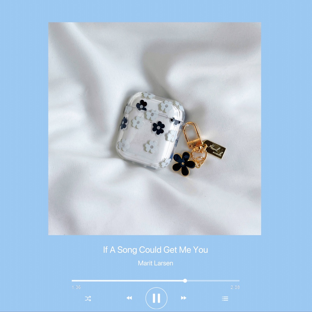 Vỏ Bảo Vệ Hộp Sạc Tai Nghe AirPods3 4 Trong Suốt Màu Trắng Đen Họa Tiết Hoa Nhỏ Dễ Thương Thời Trang 2021 Ốp