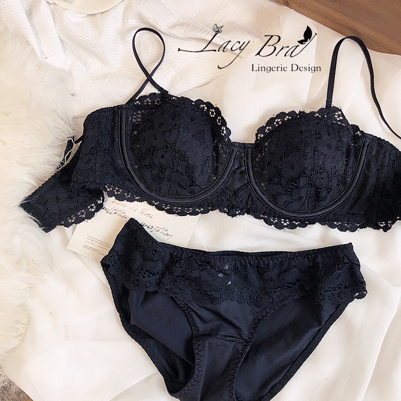 Bộ Đồ Lót Ren Mềm Có Gọng Không Đệm Lacy Bra - B26 | BigBuy360 - bigbuy360.vn