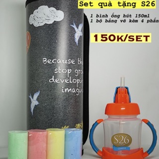 Bộ quà tặng bảng vẽ sáng tạo + bình ống hút S26