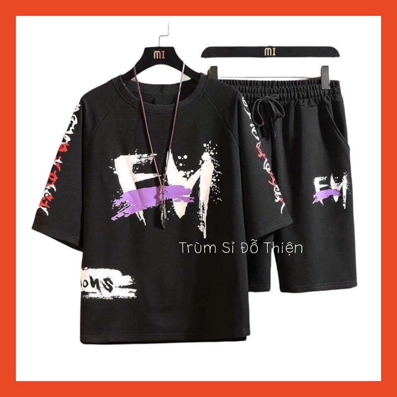 Đồ bộ nam FM gồm áo thun nam và quần đùi short dành cho nam nữ mặc nhà ngủ thể thao tập gym đi biển du lịch CHP