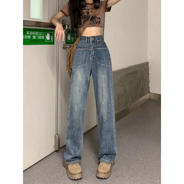 Quần jean ống rộng không nhăn Hot hit