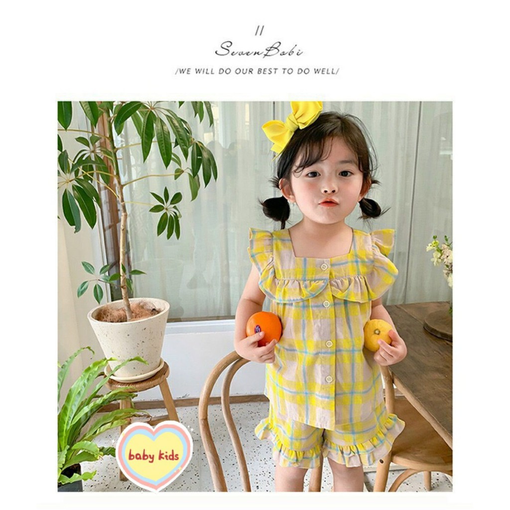 (6-18kg) Bộ đùi caro bé gái siêu cute mới về ( hình thật)