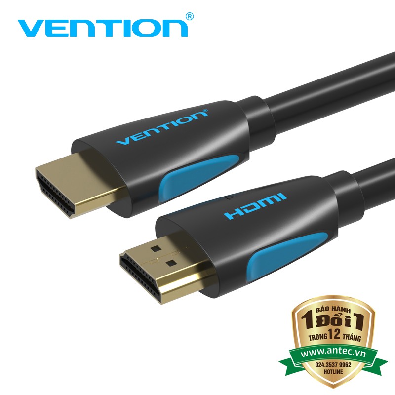 Cáp HDMI 2.0 hỗ trợ 4K 60Hz, dài 1.5m/2m/3m/5m/10m - Cáp HDMI Dây tròn VAA-M02 Chính Hãng Vention