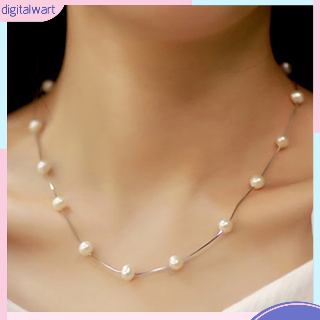 Vòng cổ nữ xỏ ngọc trai giả đơn giản thời trang