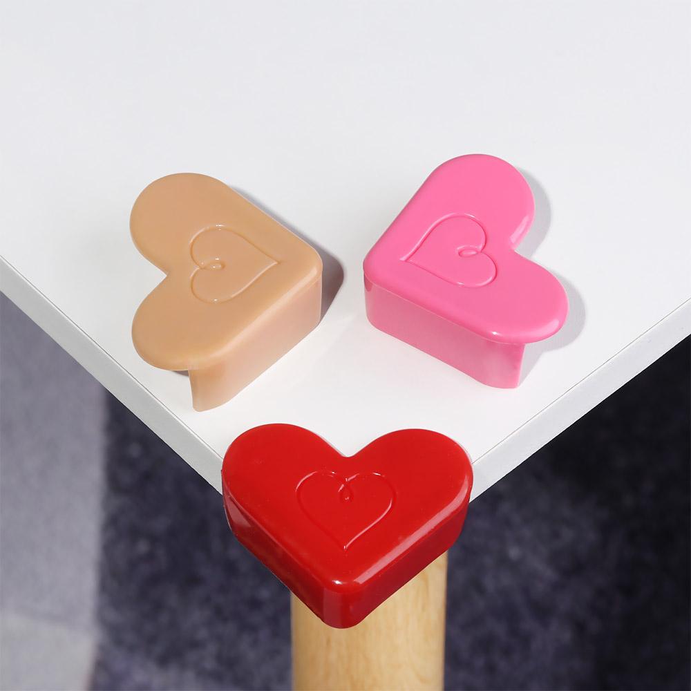 Set 4 Phụ Kiện Bọc Góc Bàn Hình Trái Tim Mềm Mại Bảo Vệ An Toàn Cho Bé Sơ Sinh