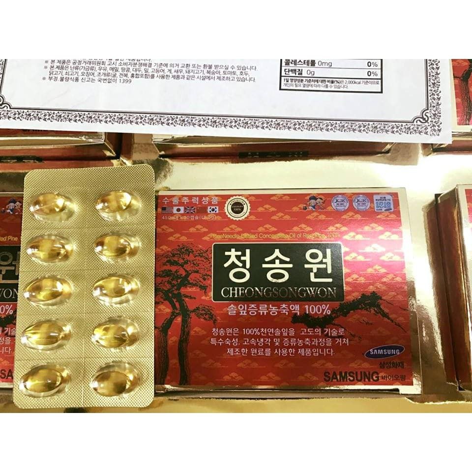 1 HỘP TINH DẦU THÔNG ĐỎ CHEONGSONGWON HÀN QUỐC LOẠI CAO CẤP, 180 VIÊN | BigBuy360 - bigbuy360.vn