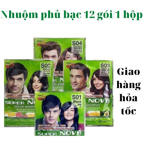 gội nhuộm thảo dược Super Nova thái lan-1 hộp ( 12 gói)