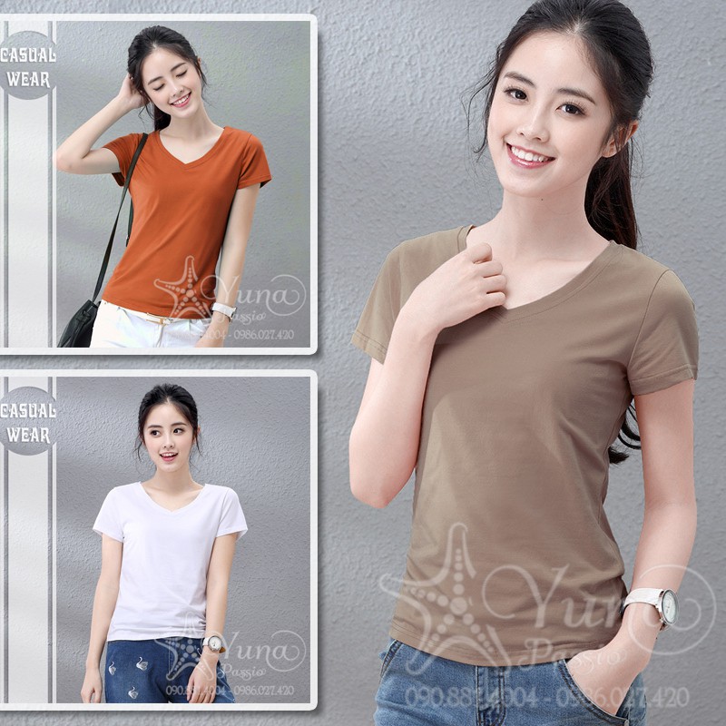 Áo Cotton Thái Cổ Tim Cao Cấp - Có 9 Màu 2 SIZE S,M | WebRaoVat - webraovat.net.vn