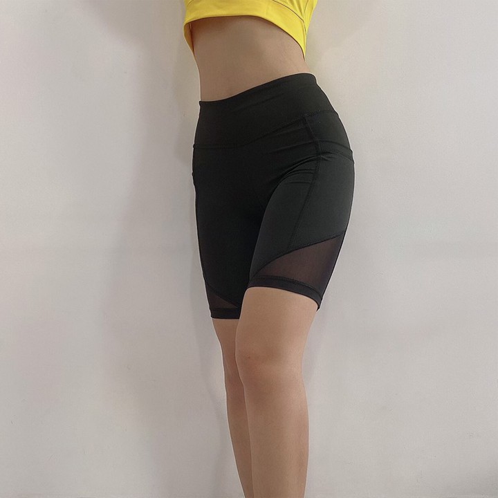 Quần Ngố Nữ ❤️ FREESHIP ❤️ Quần Legging Lửng Phối Lưới Tập Gym, Yoga