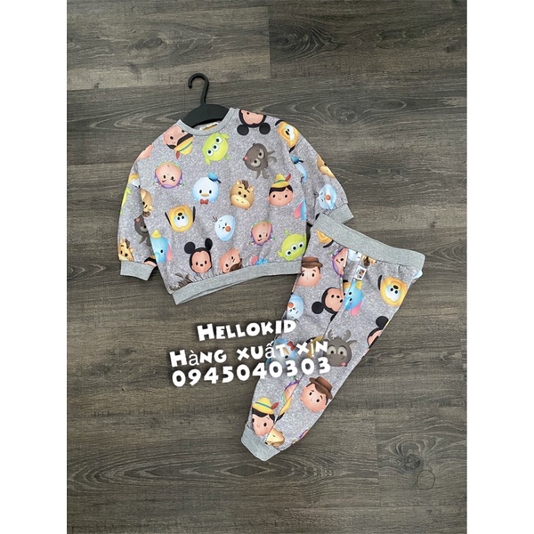 Bộ nỉ hoạt hình ngộ nghĩnh bé trai và bé gái ( fom to)