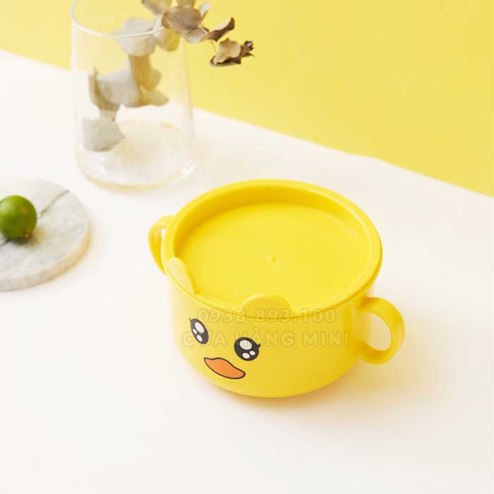 Bộ Khay Tập Ăn Dặm Hình Chú Vịt Màu Vàng Đáng Yêu Cho Bé