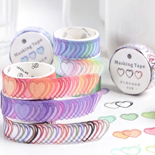 100 Pcs Lovely Masking Tape Macaron Heart-shaped Washi Tape For Scrapbook Gift Wrapping