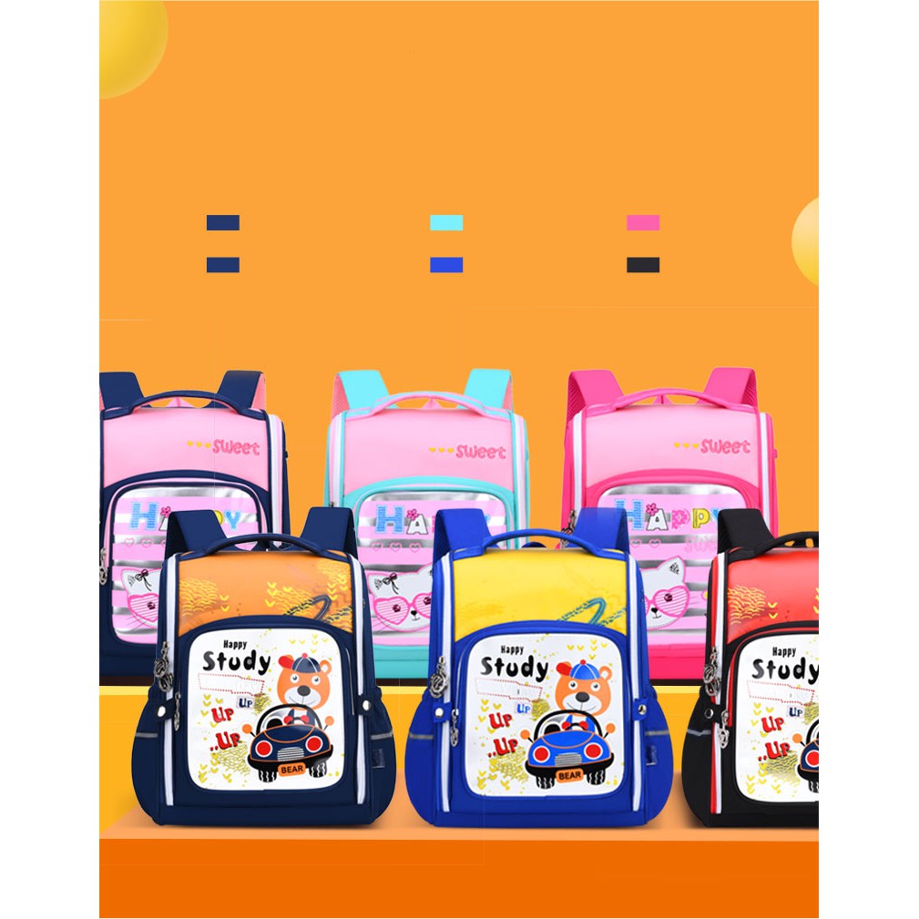 BChildren School Bags Boys Girls Primary School Backpacks Kids Cartoon Orthopedic Schoolbag Backpacks Safety/ Beg Sekolah Budak