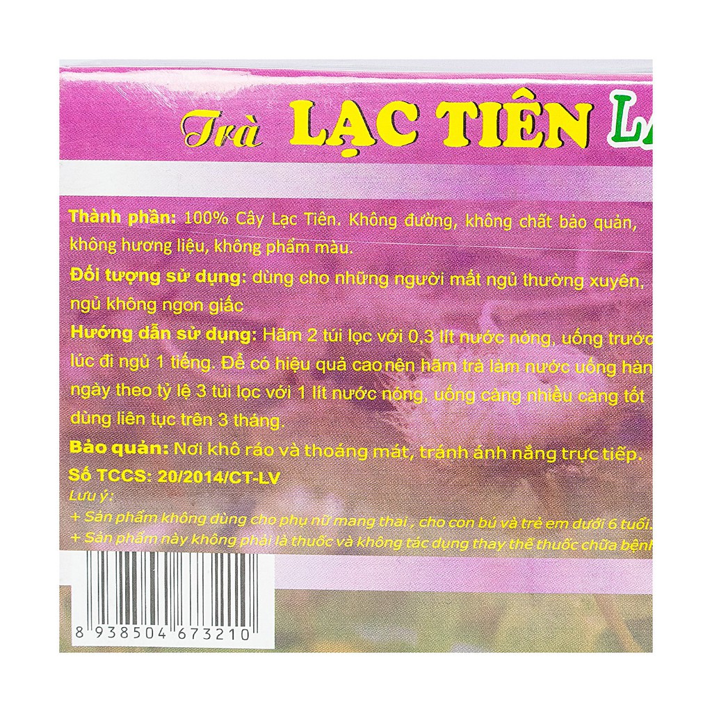 Trà Lạc Tiên LaVa giúp ngủ ngon, sâu giấc, giảm căng thẳng, mang lại cảm giác thư thái nhẹ nhàng khi thức dậy (30 gói)