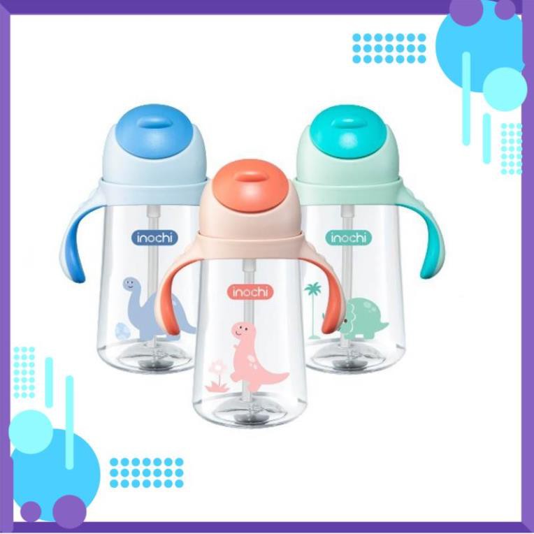 Bình Nước Trẻ Em Goki Dino 470ml Bình Tập Uống Nước Cho Bé Có Tay Cầm