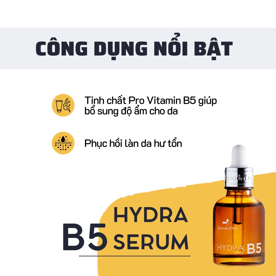 Serum GoodnDoc B5 HYDRA Dưỡng Ẩm Phục Hồi Làm Trắng Sáng Da Mờ Thâm Sạm Nám Cấp Nước Chống Lão Hóa da