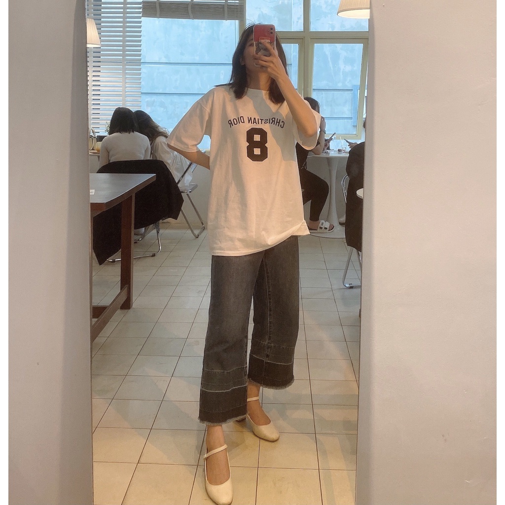 Áo Phông Unisex Hình Số 8 - Áo Thun Form Rộng chất vải Cotton Thoáng Mát, Mềm Mịn, Thấm Hút Mồ Hôi - Seolafashion