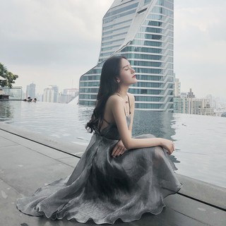 Đầm xòe hở lưng nữ tính #211