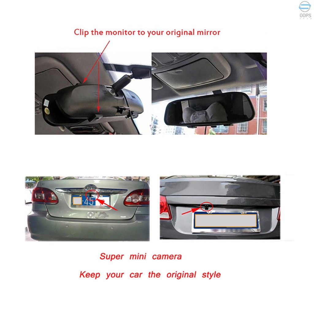 Camera chiếu hậu góc rộng 170 độ 1080P chống thấm nước kèm màn hình 5'' TFT-LCD
 | BigBuy360 - bigbuy360.vn