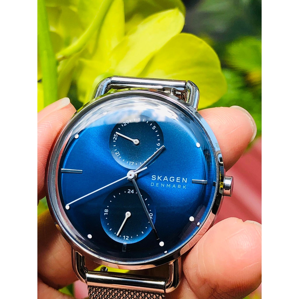 Đồng hồ nam hiệu Skagen chính hãng, dây thép không gỉ, full hộp