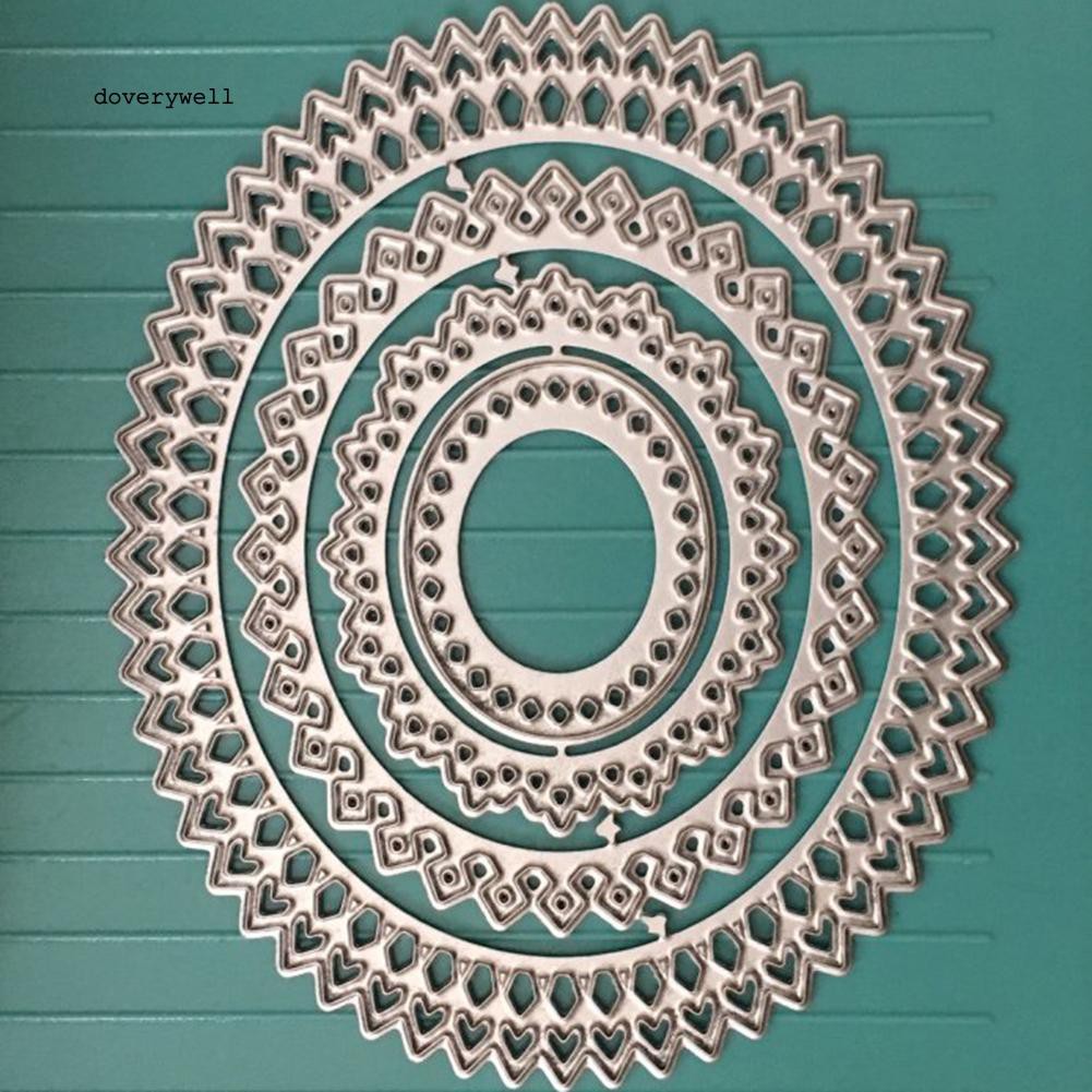 Set khuôn cắt giấy hình oval tỉ mỉ dùng trang trí