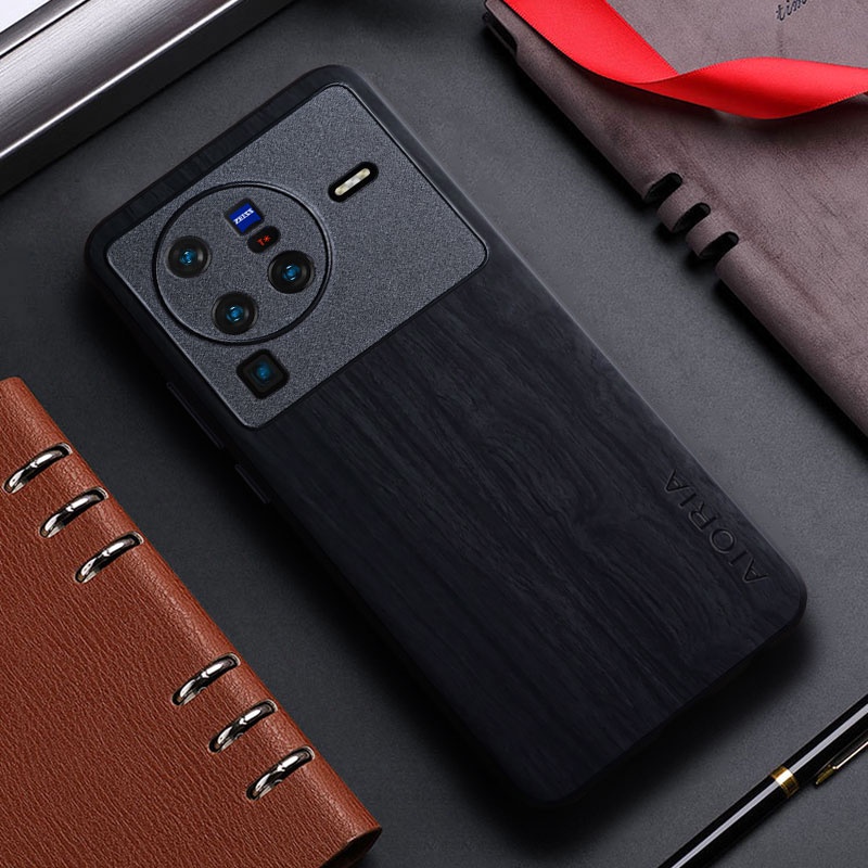 Ốp Bao Da Điện Thoại Họa Tiết Vân Gỗ Tre Cho vivo x80 vivo x80 pro Ốp