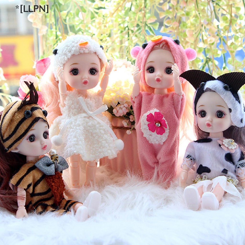 [loyaltysun.vn] Búp Bê Mini 16Cm Có Khớp Nối 13 Mắt To 3D Cho Bé Gái DIY