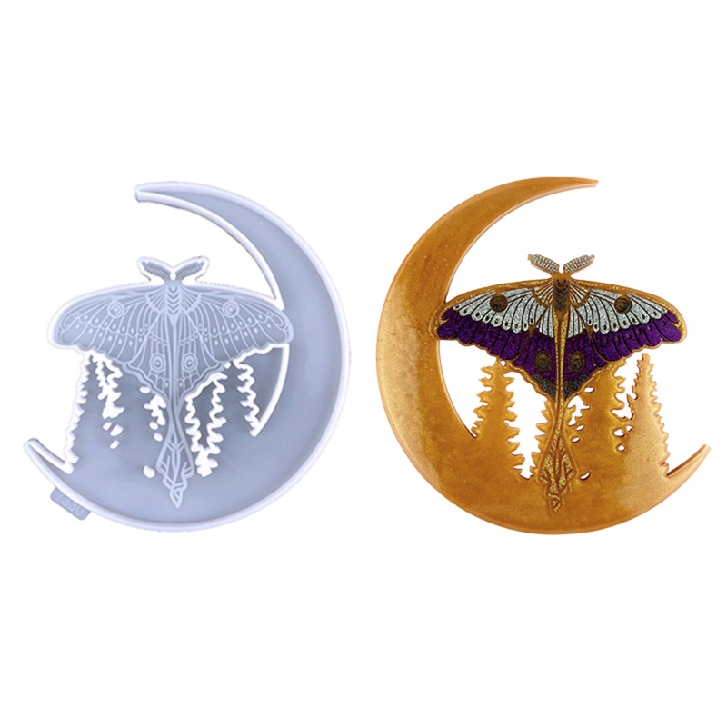 Sa Khuôn Silicon Làm Mặt Dây Chuyền / Đồ Trang Sức Hình Bướm / Mặt Trăng DIY