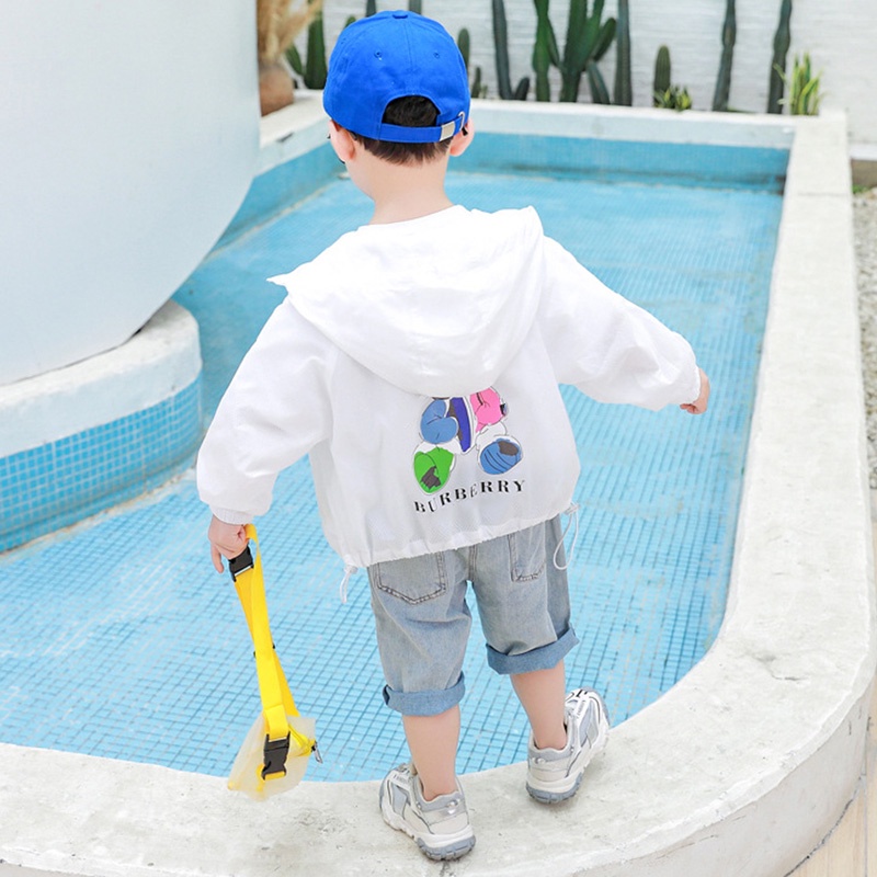 Áo Khoác Chống Nắng Màu Trơn In Hình Chuột Mickey Dễ Thương Cho Bé 4-8 Tuổi