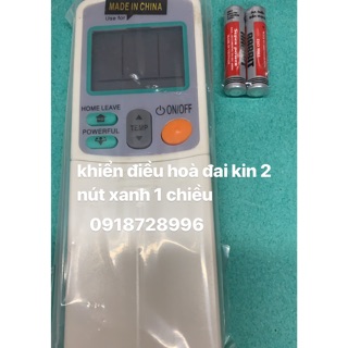 Điều khiển điều hoà Daikin -1 chiều 2 nút xanh