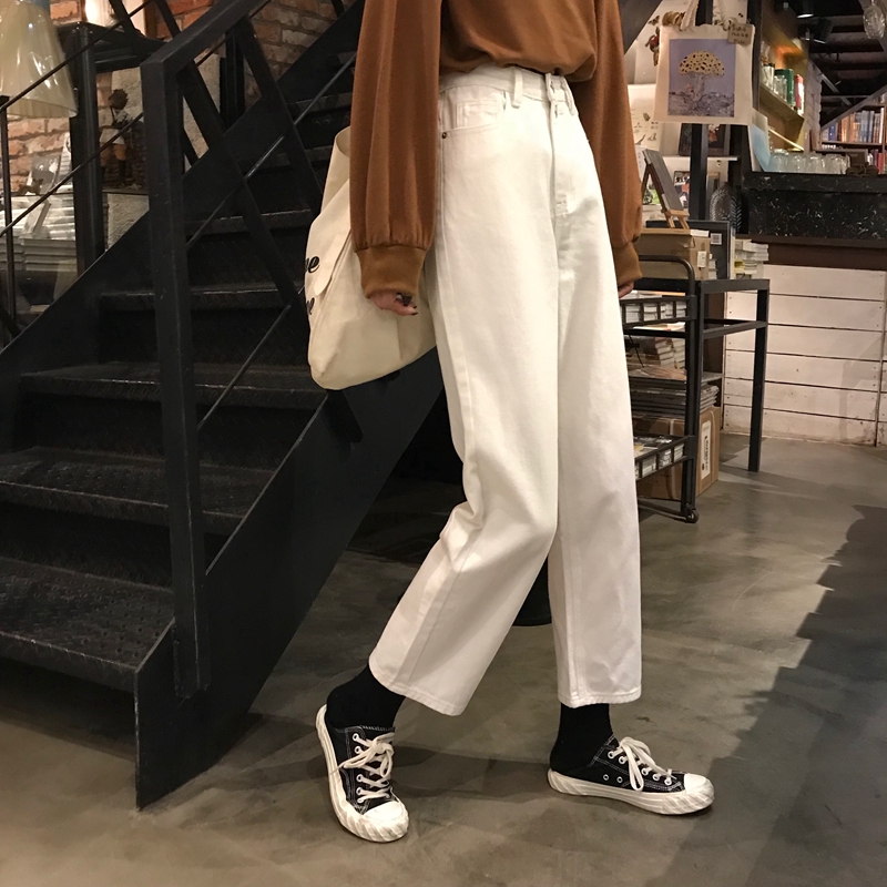 Quần Denim Xiaozhainv Ống Suông Lưng Cao Dáng Rộng | BigBuy360 - bigbuy360.vn