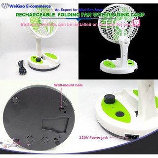 [BH 6T -1 Đổi 1] Quạt tích điện gấp gọn đa năng KC-5811 có đèn led siêu sáng,nhỏ gọn tiện dụng BH 3 Tháng