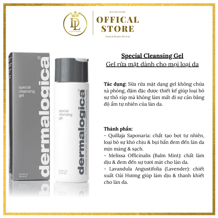 Sữa rửa mặt dạng gel dành cho mọi loại da Dermalogica Special Cleansing Gel 50ml - 250ml - 500ml