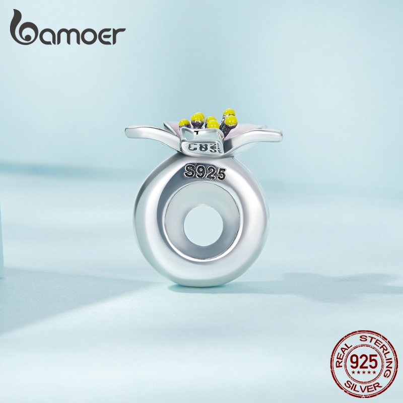 Mặt vòng cổ BAMOER bạc 925 hình hoa anh đào