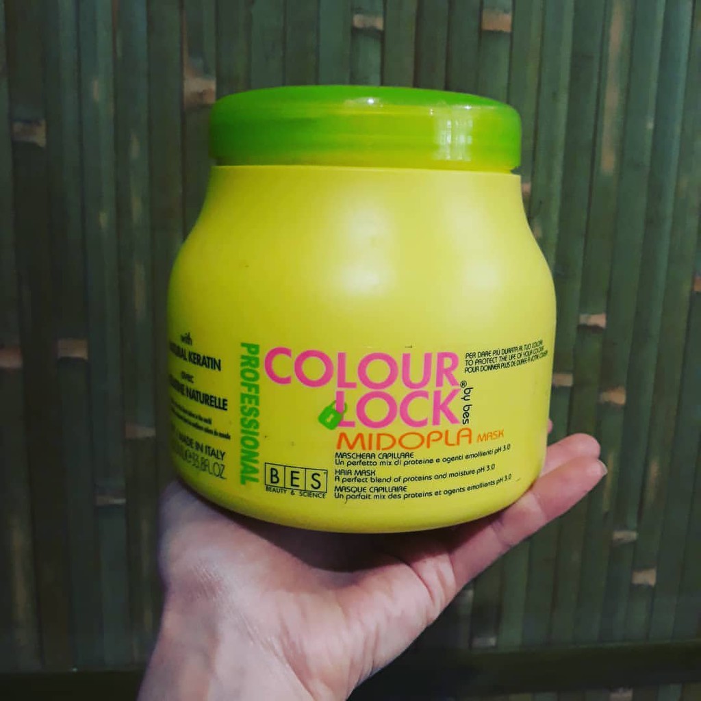 Hấp dầu tóc khóa màu chuyên nghiệp Bes Lock Colour Midopla Mask 500ml