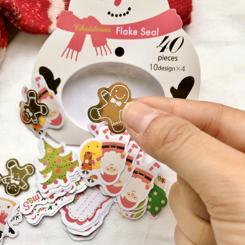 SET 40 STICKER CHRISTMAS FLAKE TRANG TRÍ CHỦ ĐỀ NOEL, GIÁNG SINH