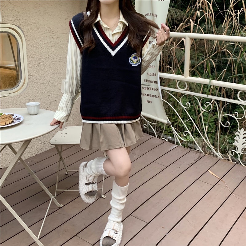Áo sweater Dệt Kim Không Tay Dáng Rộng Thời Trang Dành Cho Nữ