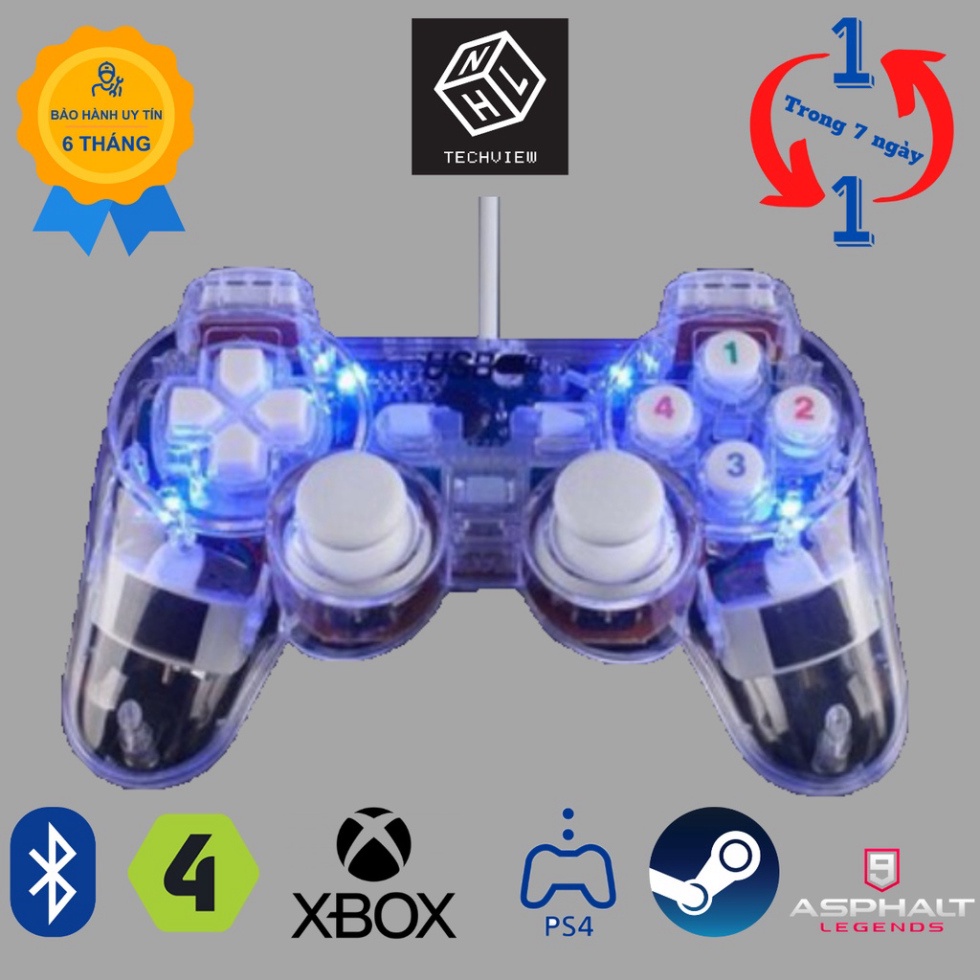 ♥️Giá đặc biệt♥️ Tay cầm chơi game giá rẻ K800 có led màu trong suốt, thích hợp chơi mọi loại game khó tính nhất