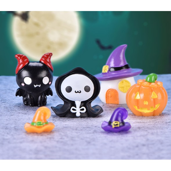 Mô hình các sinh vật hóa trang đêm Halloween cho các bạn làm móc chìa khóa, trang trí tiểu cảnh, DIY