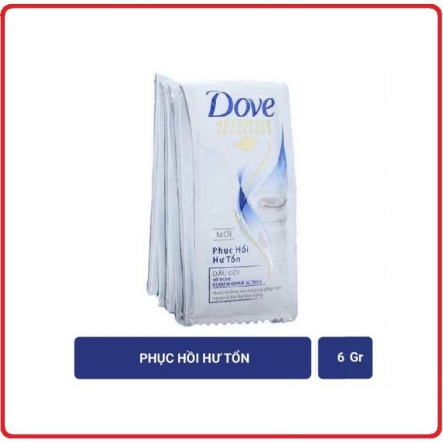 Dây 12 gói dầu gội Dove phục hồi tóc hư tổn