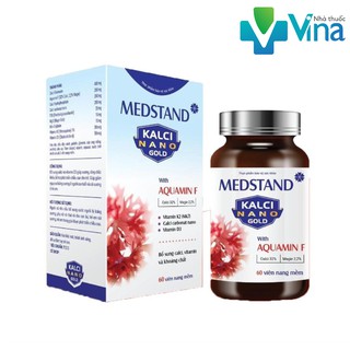 Medstand Viên Uống Bổ Sung Calci, Vitamin, Khoáng chất Kalci Nano Gold- Hộp 60 Viên