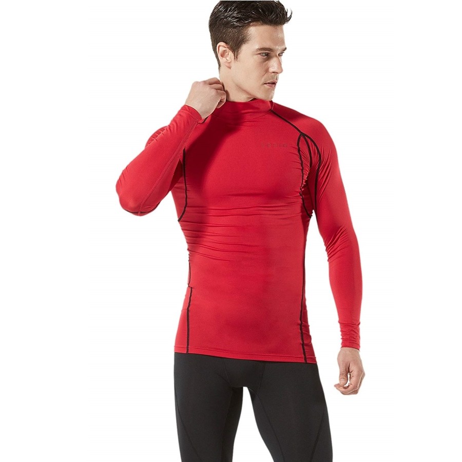 Áo giữ nhiệt nam cổ trụ dài tay TSLA lót nỉ form ôm body mặc cực ấm dành cho anh em chơi thể thao gym workout đá bóng | BigBuy360 - bigbuy360.vn