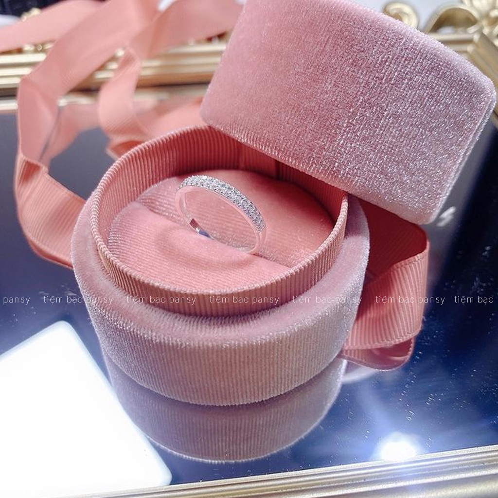 Nhẫn bạc nữ PANSY 2 hàng đá lấp lánh, nhẫn nữ bạc thật 925 giá rẻ