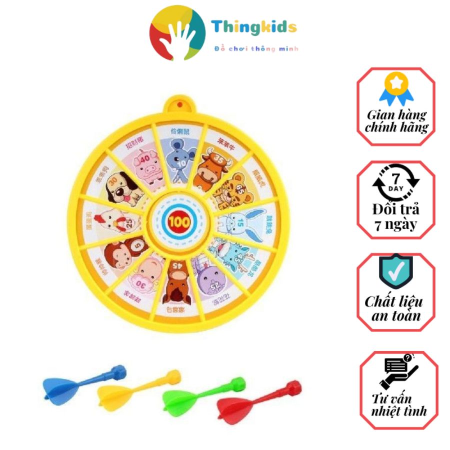 Đồ chơi bảng phi tiêu nam châm 2 mặt kèm 3 tiêu, đường kính 30 cm - Thingkids