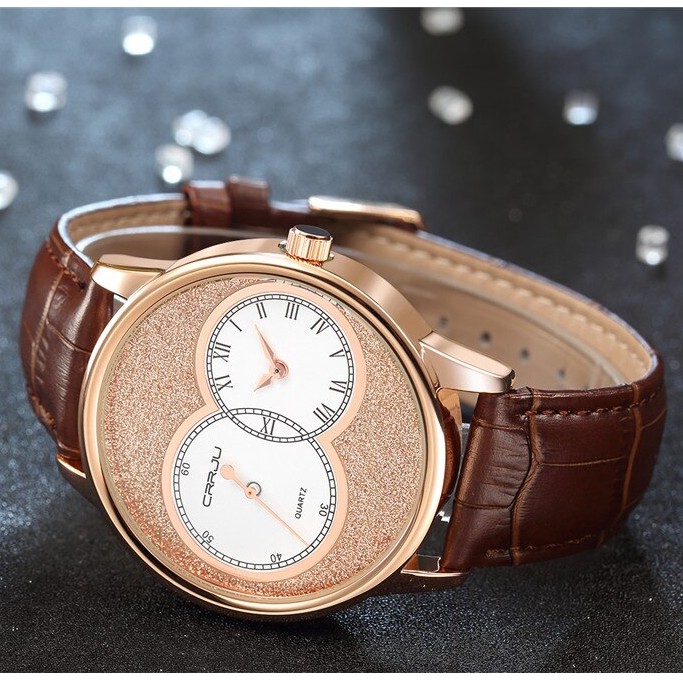 Đồng hồ đeo tay CRRJU 2133 kết cấu thạch anh thời trang sang trọng cho nam