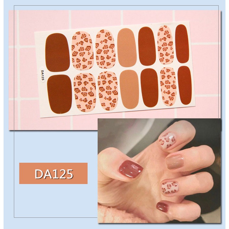 Bộ nail sticker 14 miếng dán móng tay trang trí 3D DA121 - DA140 xinh xắn chống thấm nước