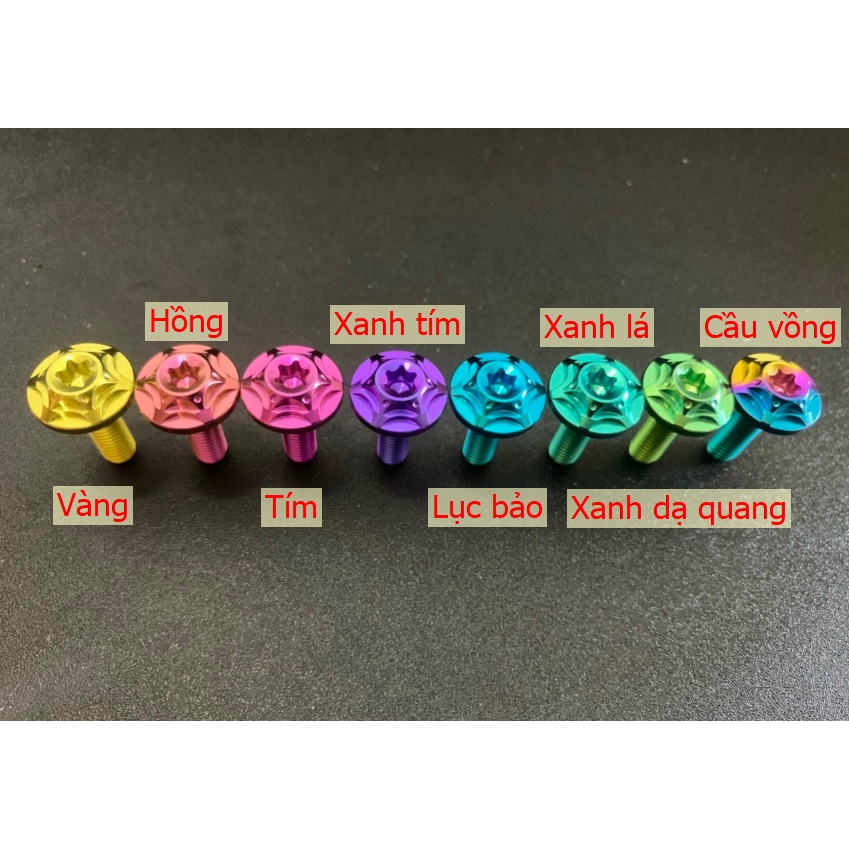 Ốc Titan Gr5 6l 6l1 trụ gắn má nồi, gắn gù nón bảo hiểm