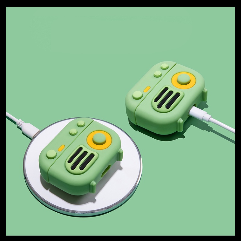 Vỏ bảo vệ tai nghe bluetooth Airpods bằng Sillicone dẻo, ốp Case cute, Airpods 2/pro - RADIO
